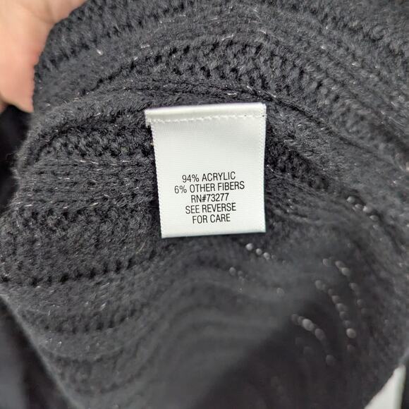 Croft & Barrow Black Knit Sweater Woman 1X Layering Old Money Timeless Top Cozy - Picture 4 of 5